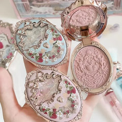 Flower Knows Strawberry Rococo Blush – Embossed Cheek Tint with Brightening & Contouring Effect