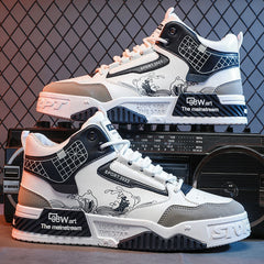 Men's High-Top Casual Shoes – 1.5" Hidden Lift Mesh Upper