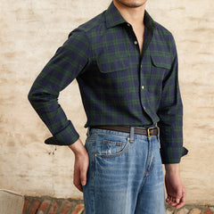 Seersucker Plaid Shirt – Short Sleeve 100% Cotton Summer