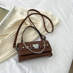 Chain Strap Crossbody Bag – Faux Leather Mini Shoulder Bag