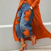 Floral Wide-Leg Trousers – Rayon Spandex Cold Wash Casual