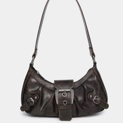 Women's Vintage Two-Tone Leather Bag – Medium Satchel Shoulder