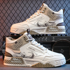 Men's High-Top Casual Shoes – 1.5" Hidden Lift Mesh Upper