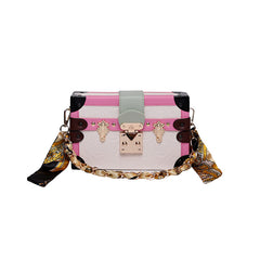 Structured Boxy Bag – Adjustable Strap Vegan Leather Abstract Print