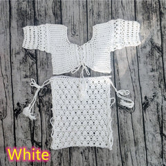 Crochet Beach Cover-Up Set – Cotton Acrylic Hand Wash Sheer
