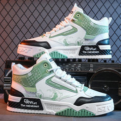 Men's High-Top Casual Shoes – 1.5" Hidden Lift Mesh Upper