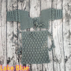 Crochet Beach Cover-Up Set – Cotton Acrylic Hand Wash Sheer