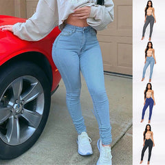 Women's High Waist Jeans – Tummy-Smoothing Pockets Straight Leg
