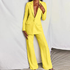 2-Piece Blazer Set – Stretch Twill Blazer & Straight Leg Pants