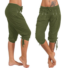 Distressed Cropped Trousers – Cotton Spandex Cold Wash Casual