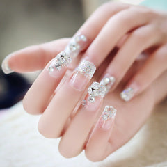 French Tip Press-On Nails – 24 Pcs 12 Sizes Coffin Shape 7-Day Wear