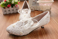 White Wide Width Wedding Flats – Cushioned Bridal Ballet Flats