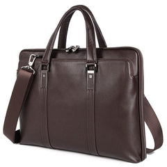 Men's Leather Briefcase – 15.6" Laptop Sleeve Genuine Full-Grain