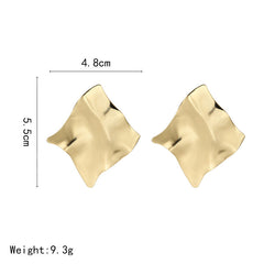 Oversized Geometric Mirror Earrings – Nickel-Free Lightweight Statement