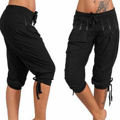 Distressed Cropped Trousers – Cotton Spandex Cold Wash Casual