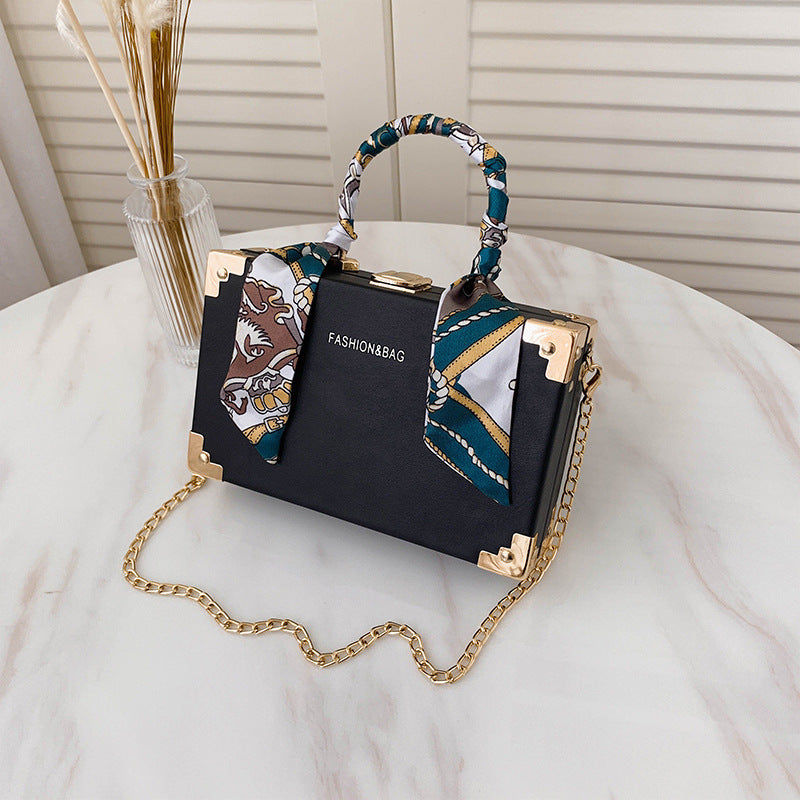 Small Square Chain Bag – Synthetic Leather Shoulder Carry Only