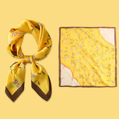 Yellow Silk Square Scarf – 22x22 Inch Dry Clean Only