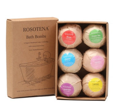 Lavender Rose Mint Bath Bombs – 4oz Fizzing 6-Pack Vegan