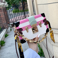 Structured Boxy Bag – Adjustable Strap Vegan Leather Abstract Print