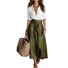 Cotton Two-Piece Set – Shirt & Skirt Cold Wash Day Out
