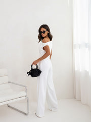 Side-Zip Jumpsuit – Adjustable Straps Polyester Spandex Cold Wash