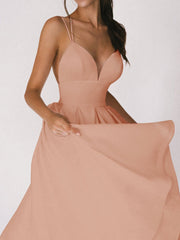 V-Neck Suspender Maxi Dress – Rayon Spandex Cold Wash Casual