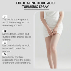 Kojic Acid Brightening Spray – 1% Turmeric Extract Facial Mist 4oz
