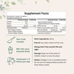 Multi Collagen Peptides – Types I II III V X Grass-Fed Marine