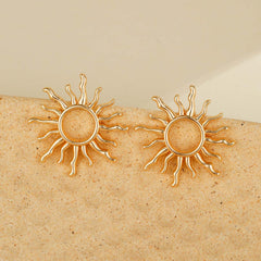 Sunflower Stud Earrings – Nickel-Free Alloy Hypoallergenic Everyday