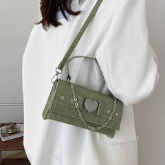 Chain Strap Crossbody Bag – Faux Leather Mini Shoulder Bag
