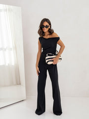 Side-Zip Jumpsuit – Adjustable Straps Polyester Spandex Cold Wash
