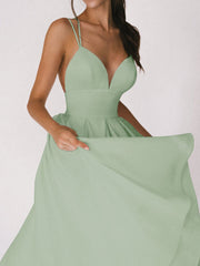 V-Neck Suspender Maxi Dress – Rayon Spandex Cold Wash Casual