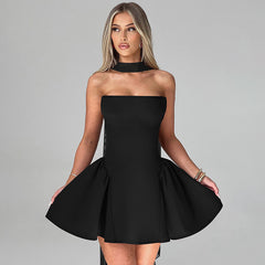 Bodycon Tube Dress – Back Zipper Mini Party Dress Women