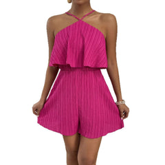 Crinkled Halter Jumpsuit – Rayon Spandex Cold Wash Casual