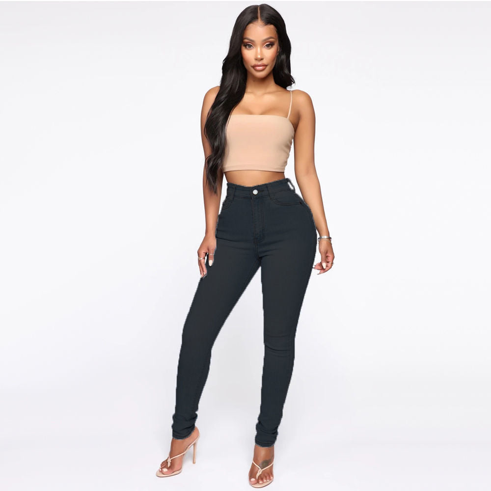 Women's High Waist Jeans – Tummy-Smoothing Pockets Straight Leg