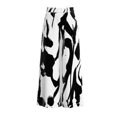 Black & White Wide-Leg Pants – Rayon Spandex Cold Wash Casual