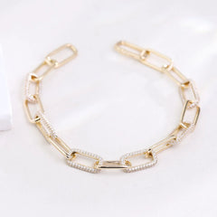 14K Lab Diamond Link Bracelet – IGI Certified 4mm 10g