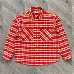 SAINT VANITY Retro Plaid Shirt Jacket – Unisex Long-Sleeve Color-Matched Layering Piece