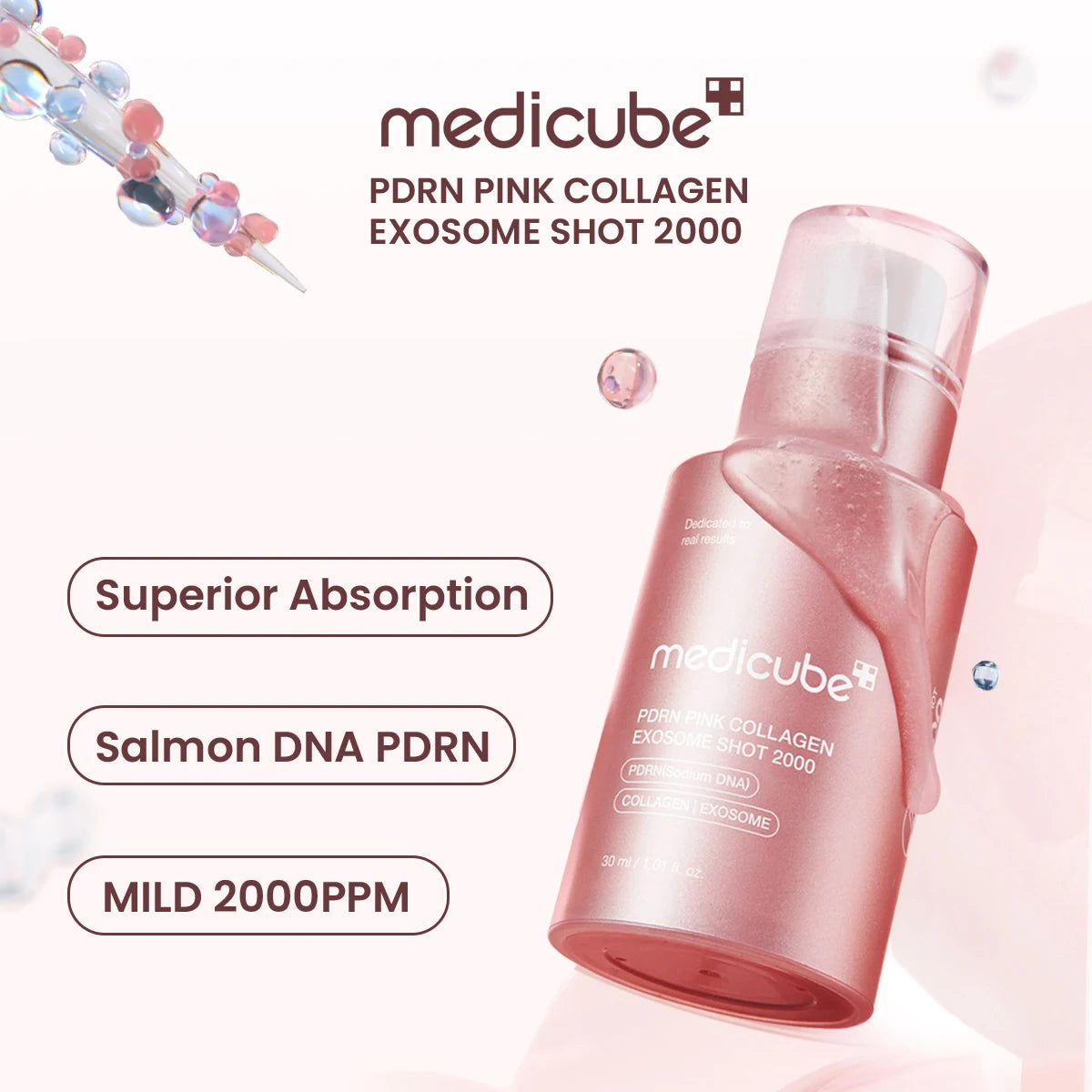 Medicube PDRN Pink Collagen Booster – Exosome Serum 100ml K-Beauty