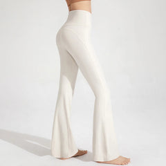 Naked Feel High-Waisted Flare Yoga Pants - Waist Cinching Hip Lifting Bell Bottom Fitness Leggings