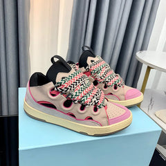 Unisex Colorful Print Sneakers | Round Toe Lace-Up Street Style Sport Shoes