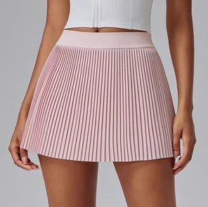 Floral Pleated Sports Skirt for Women – Quick-Dry Tennis Badminton Skort with Built-in Shorts