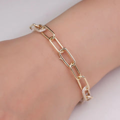 14K Lab Diamond Link Bracelet – IGI Certified 4mm 10g