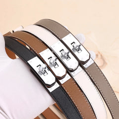 Women's Thin Leather Belt – Elegant Alloy Buckle Casual & Business Belt