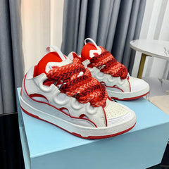 Unisex Colorful Print Sneakers | Round Toe Lace-Up Street Style Sport Shoes