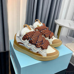 Unisex Colorful Print Sneakers | Round Toe Lace-Up Street Style Sport Shoes