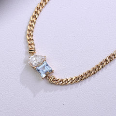 Custom 10K/14K Solid Gold Cuban Chain & Lab Diamond Pendant Necklace