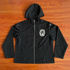 SAINT VANITY Embroidered Willow Leaf Trench Coat – Sports-Inspired Casual Waterproof Jacket