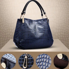 Crocodile Print Large Tote Bag Women - Daily Commute Shoulder Handbag with Bright Face Design