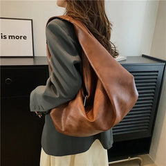 Large Black Leather Hobo Bag - Soft Crossbody Shoulder Tote for Women